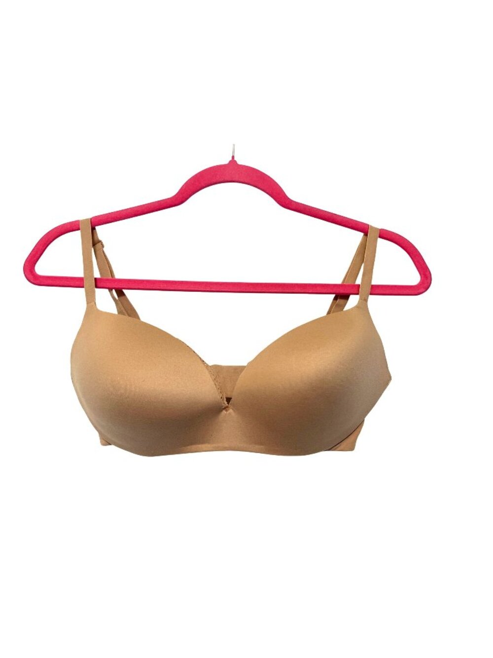 Victorias Secret Plunge Pushup Bra 32DD Taupe Hook & Eye Back Adjustable Straps